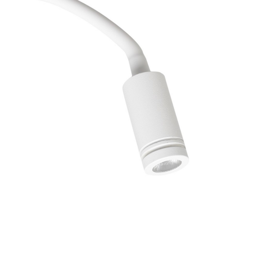 Flexible, kleine LED-Wandleuchte mit USB BASE 1xLED/8W+1xLED/2W/230V weiß