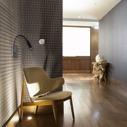 Flexible LED-Wandleuchte BASE LED/8W+LED/2W/230V schwarz/silber