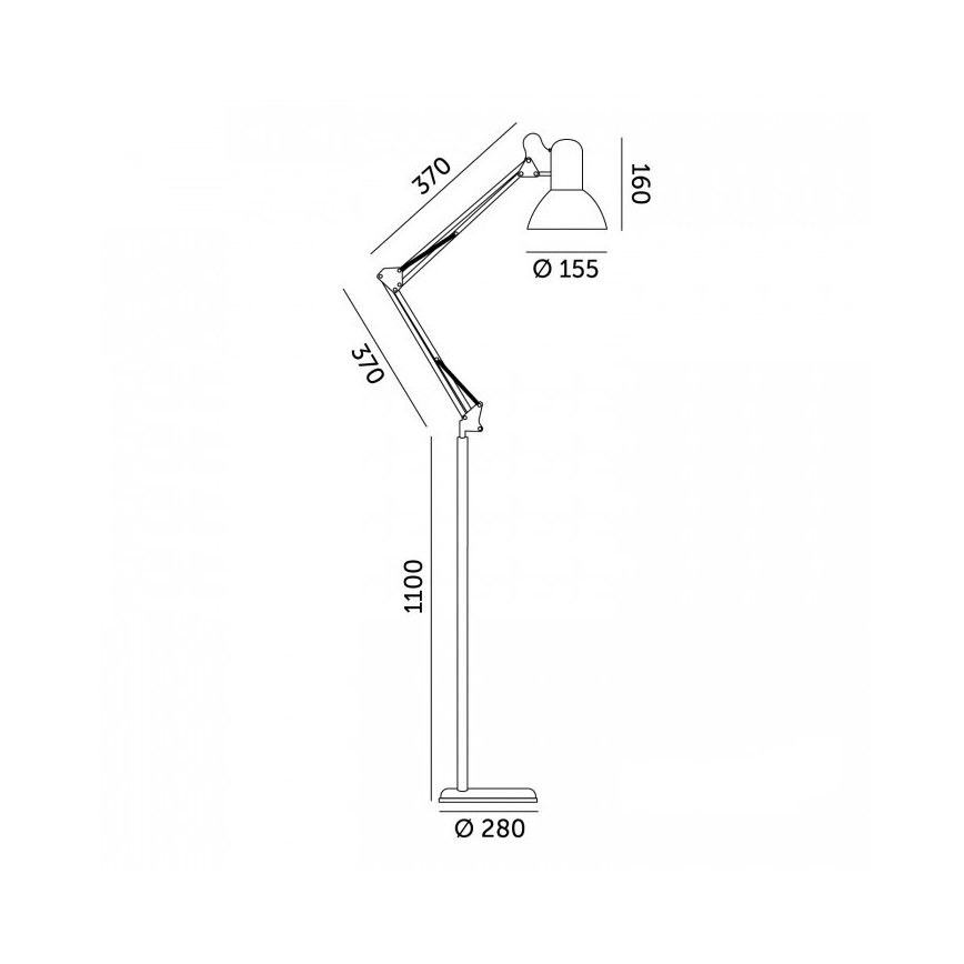 Flexible Stehleuchte AURIQ 1xE27/60W/230V 184 cm schwarz
