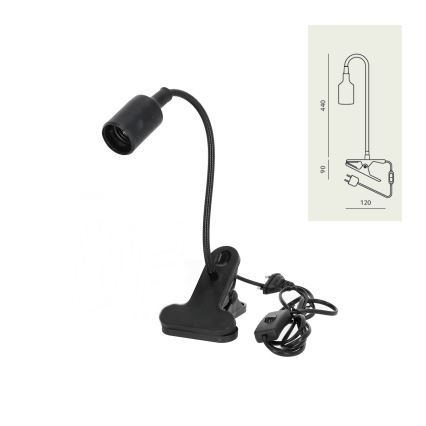 Flexible Tischleuchte mit Klemme CLIP 1xE27/30W/230V schwarz