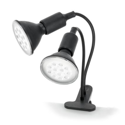 Flexible Tischleuchte mit Klemme für die Pflanzenzucht PLANTY 2xE27/30W/230V schwarz