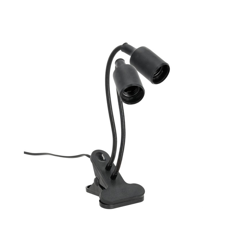 Flexible Tischleuchte mit Klemme für die Pflanzenzucht PLANTY 2xE27/30W/230V schwarz