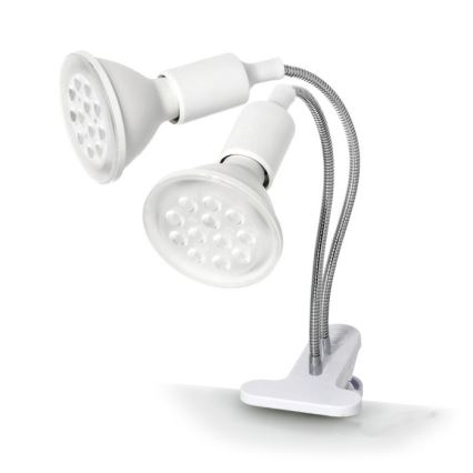 Flexible Tischleuchte mit Klemme für die Pflanzenzucht PLANTY 2xE27/30W/230V weiß