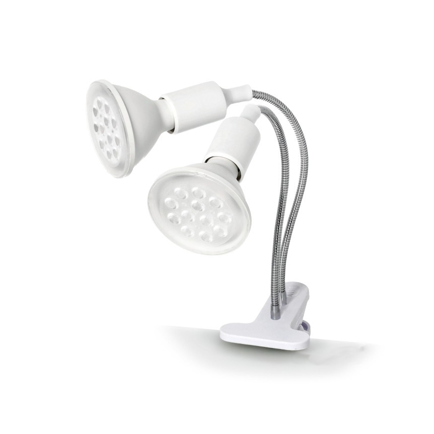 Flexible Tischleuchte mit Klemme für die Pflanzenzucht PLANTY 2xE27/30W/230V weiß