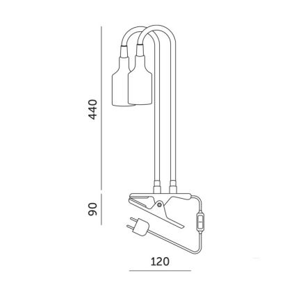 Flexible Tischleuchte mit Klemme für die Pflanzenzucht PLANTY 2xE27/30W/230V weiß