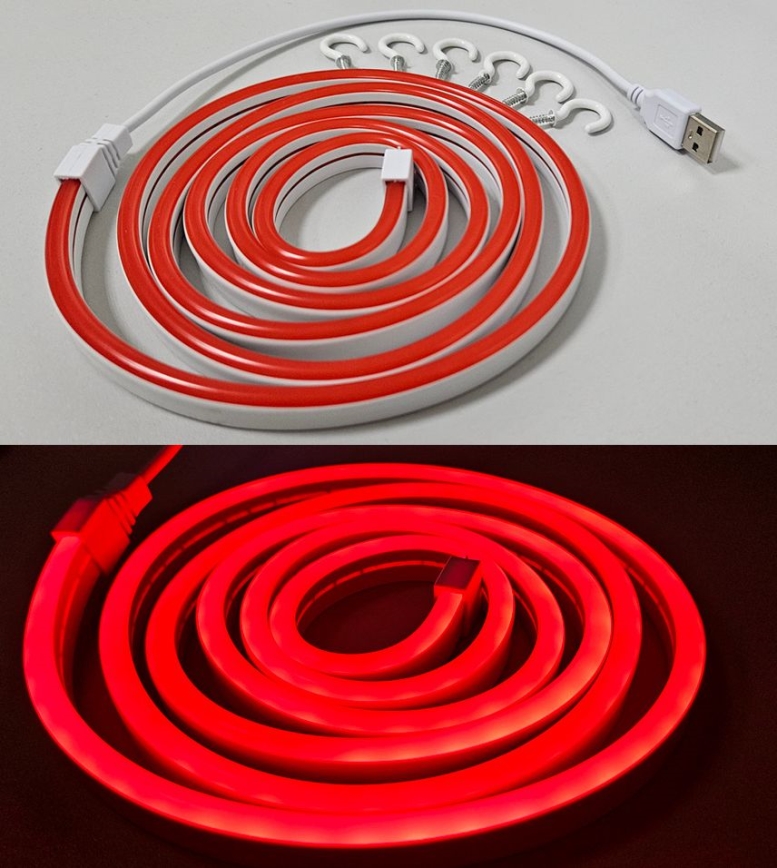 Flexibler LED-Streifen NEON LED/5V USB 1,8 m rot