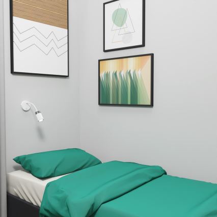 Flexibler Leuchtkopf JOKER 1xGU10/8W/230V Weiß/Mattchrom