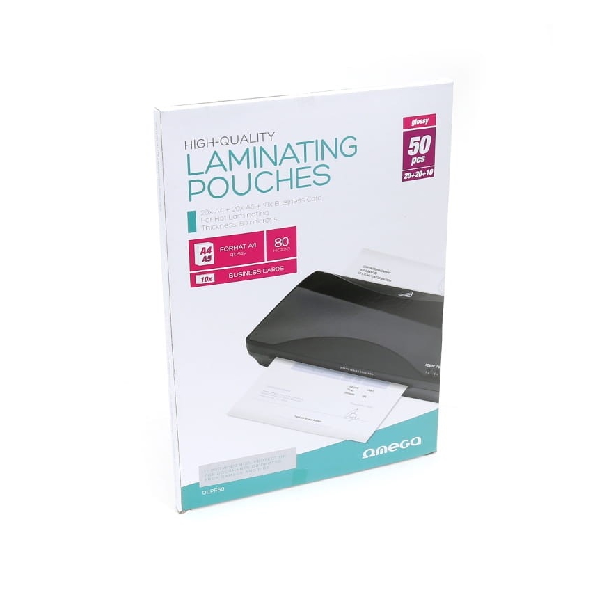 Foglio laminatore A4 20 pz + A5 20 pz + business card 10 pz