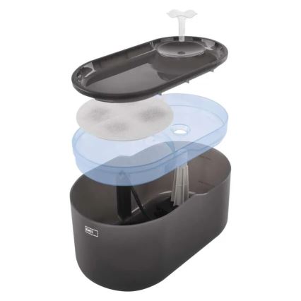 Fontaine à eau connectée pour animaux 2,6 l/5V gris Wi-Fi