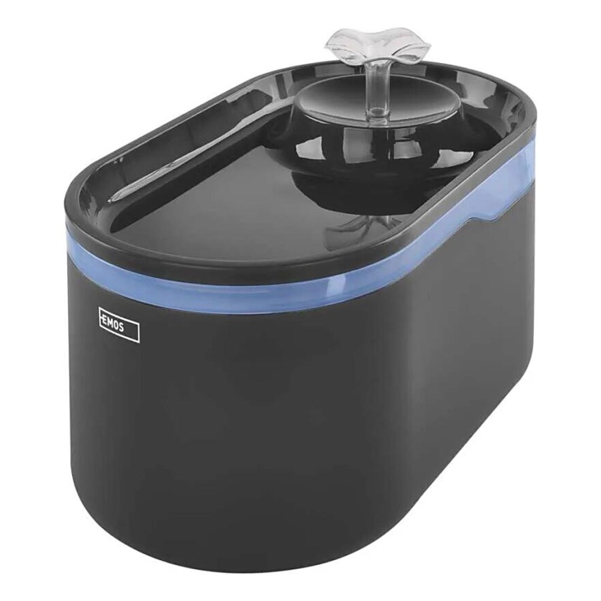 Fontana d'acqua per animali domestici 2,6 l/5V grigio