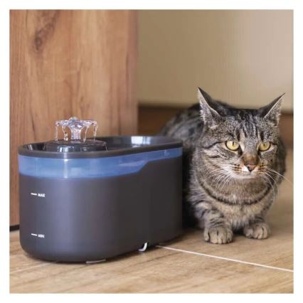 Fontana d'acqua per animali domestici 2,6 l/5V grigio