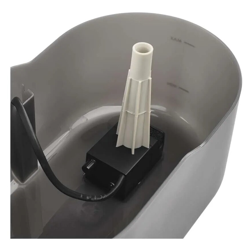 Fontana d'acqua per animali domestici 2,6 l/5V grigio