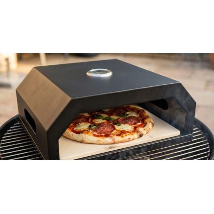 Forno per pizza con termometro 40x34,5x16 cm, colore nero