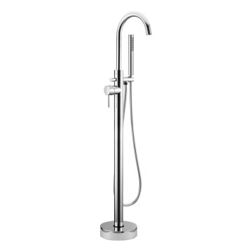 Freistehendes Badewannen‑Set mit Wannenarmatur, 116 cm, polierter Chrom