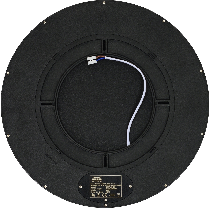 Fulgur 41813 - Plafonnier NOMY LED/32W/230V 3000/4000/6000K IP40 d. 40 cm noir