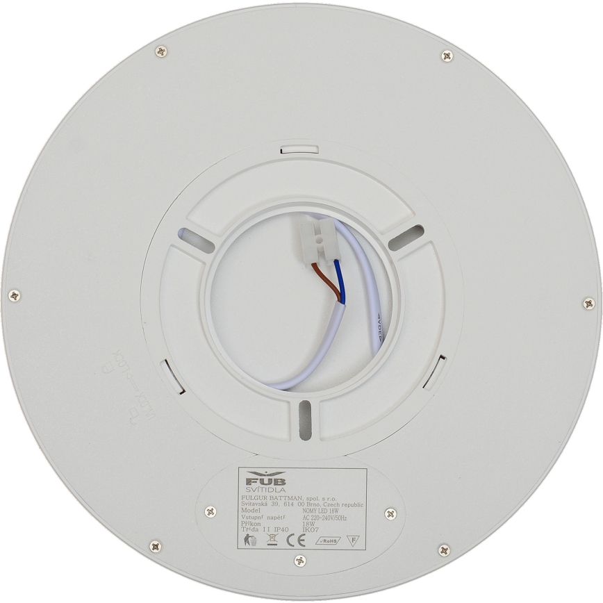 Fulgur s-42584 - Plafonnier avec détecteur de mouvement NOMY-S LED/18W/230V 3000/4000/6000K IP40 d. 23 cm blanc