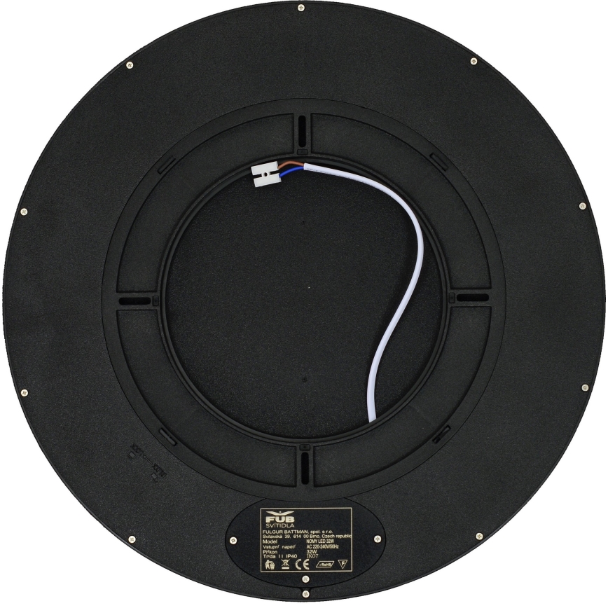 Fulgur s-42589 - Plafoniera LED con sensore di movimento NOMY-S LED/32W/230V 3000/4000/6000K IP40 diametro 40 cm nero