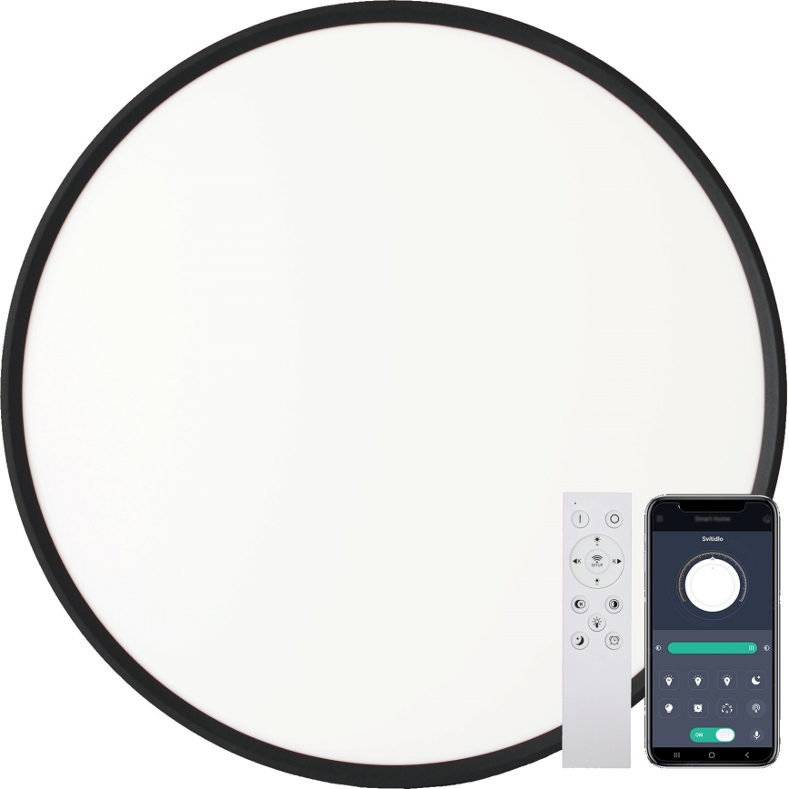 Fulgur s-43040 - Plafonnier LED dimmable NOMY-RC LED/40W/230V 3000/4000/6500K Ø 50 cm IP40 noir + télécommande