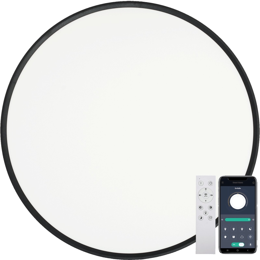 Fulgur s-43042 - Plafoniera dimmerabile a LED NOMY-RC LED/50W/230V 3000/4000/6500K Ø 60 cm IP40 nero + telecomando