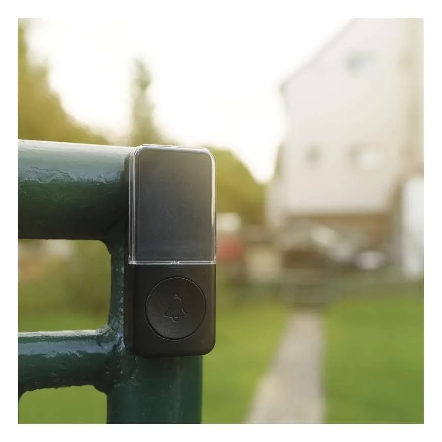 Funk-Türklingel für die Steckdose 230V + 1xCR2032 schwarz