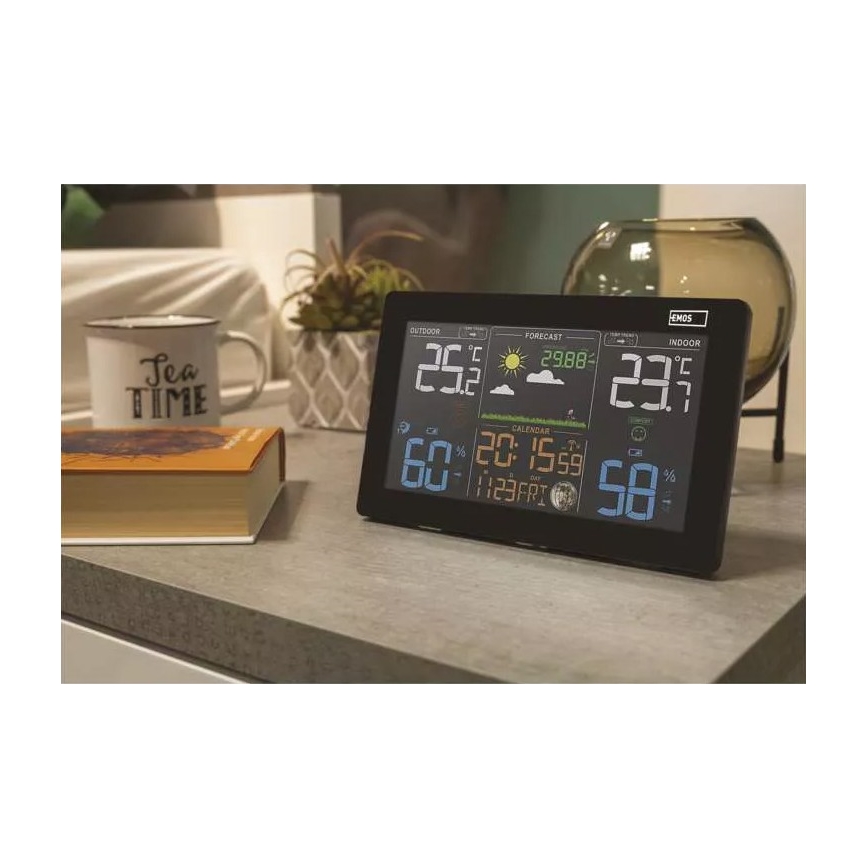 Funk-Wetterstation mit Wecker 3xAAA schwarz