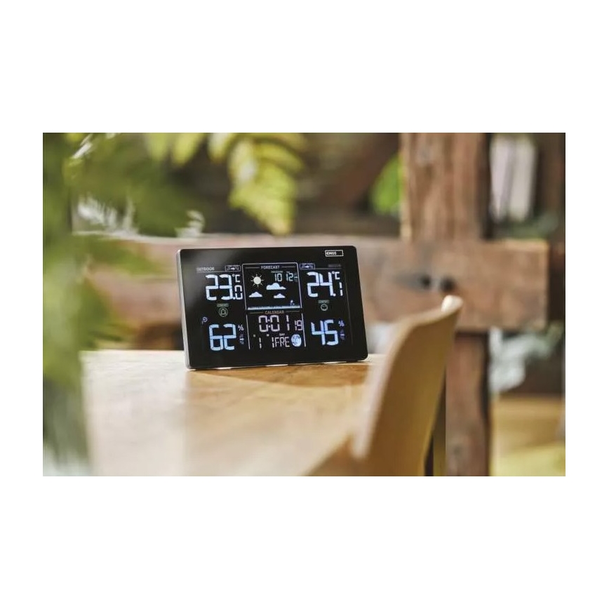 Funk-Wetterstation mit Wecker 3xAAA schwarz