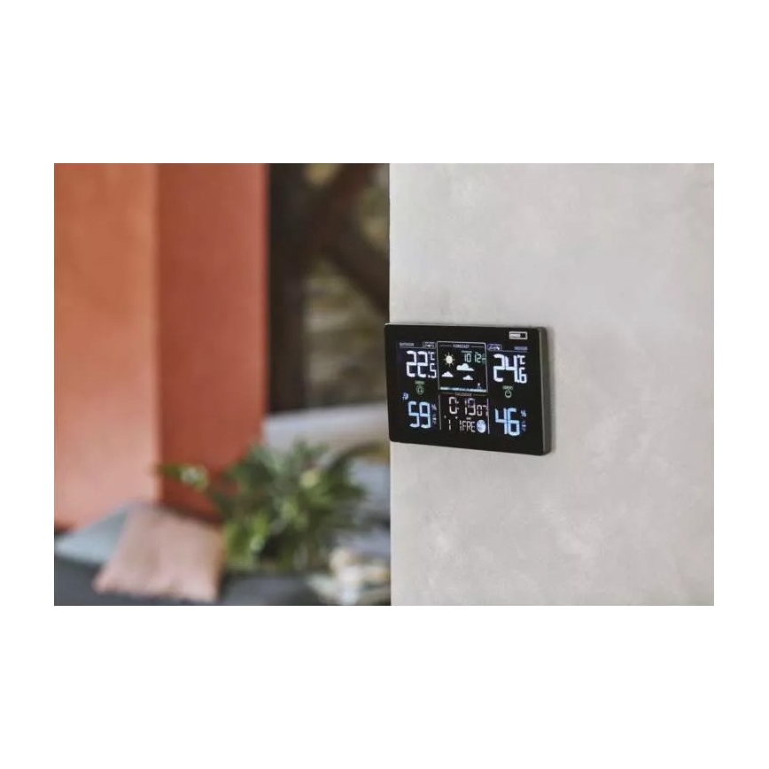 Funk-Wetterstation mit Wecker 3xAAA schwarz