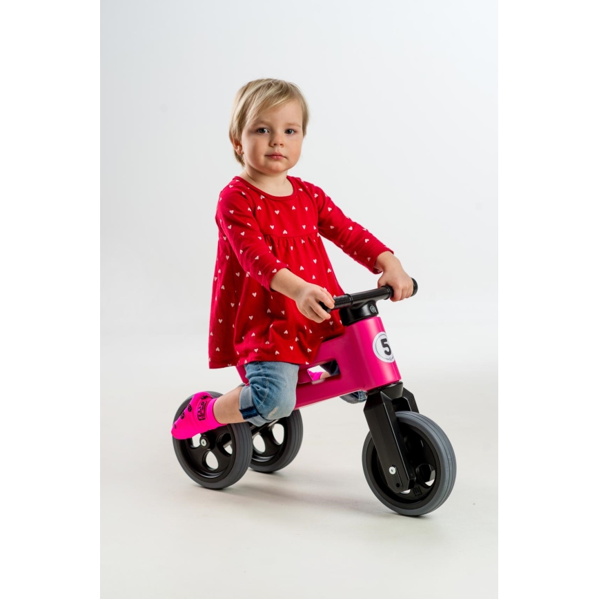 Funny Wheels - Bicicletta senza pedali 2 in 1 RIDER SPORT rosa/nera