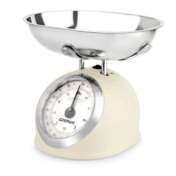 G3Ferrari G2000300 - Bilancia da cucina retrò con ciotola ASKA crema/acciaio inox