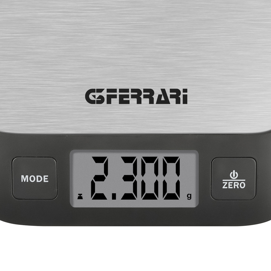 G3Ferrari G2016800 - Balance de cuisine numérique 2xAAA noir/acier inoxydable