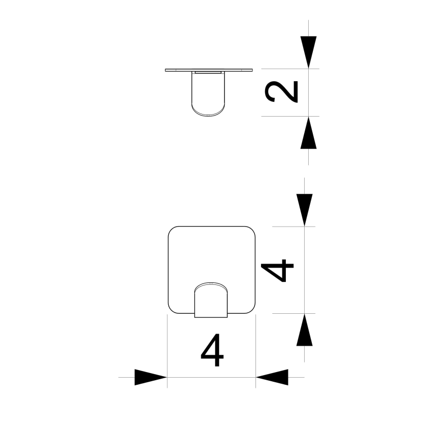 Gancio a muro 4x4 cm bianco