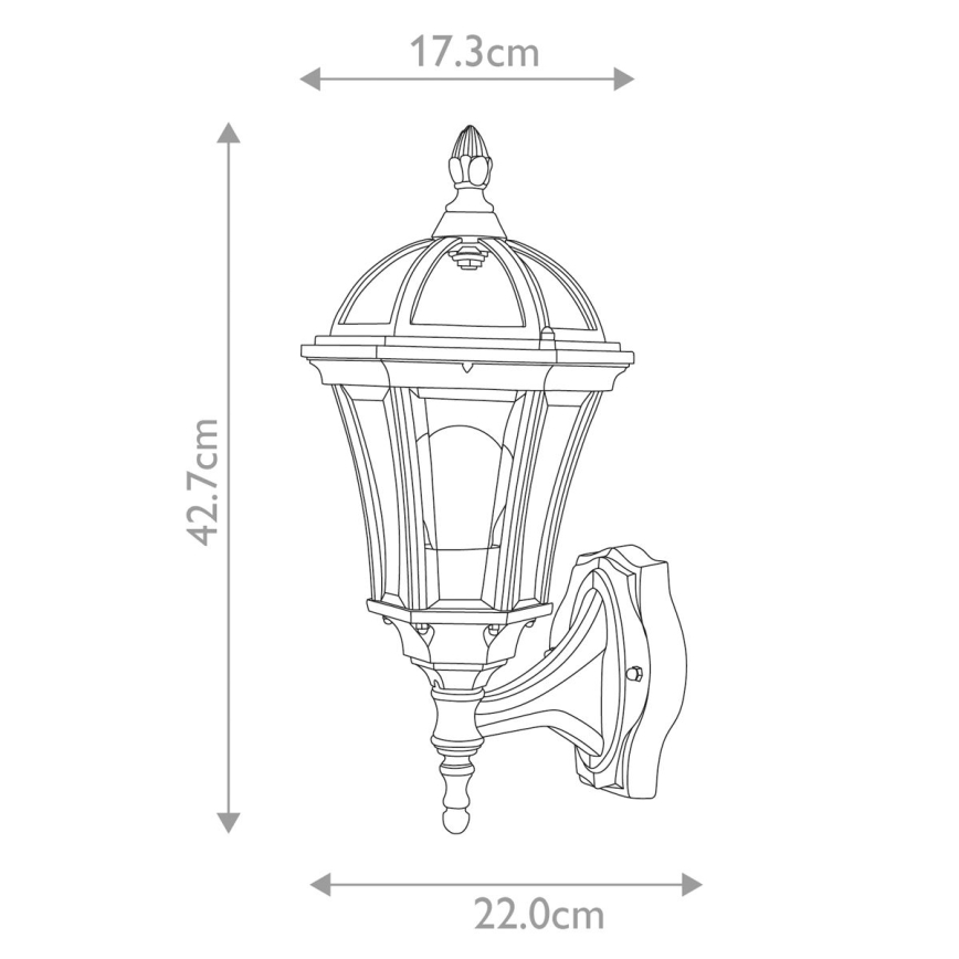 Garden Zone - Applique murale d'extérieur LEDBURY 1xE27/100W/230V IP44