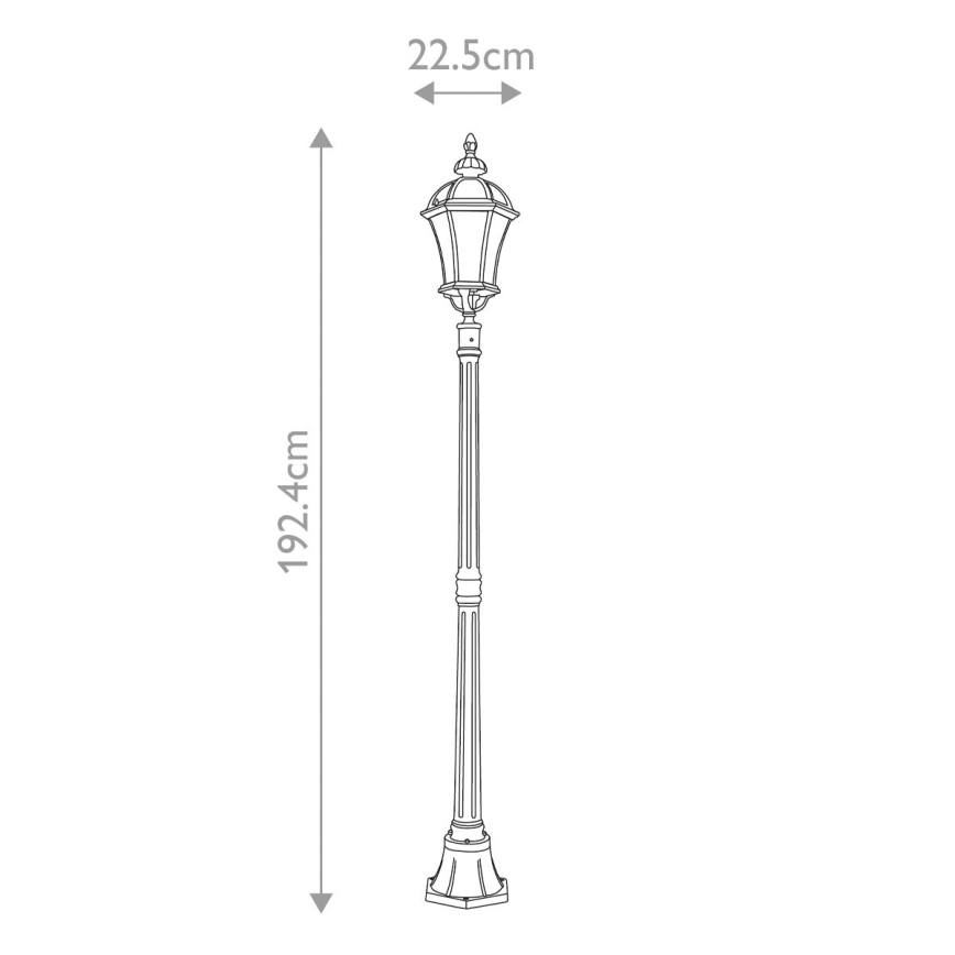 Garden Zone - Lampada da esterno LEDBURY 1xE27/100W/230V IP44 nero