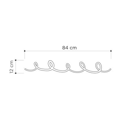 Garderobenpaneel SING 84x12 cm schwarz