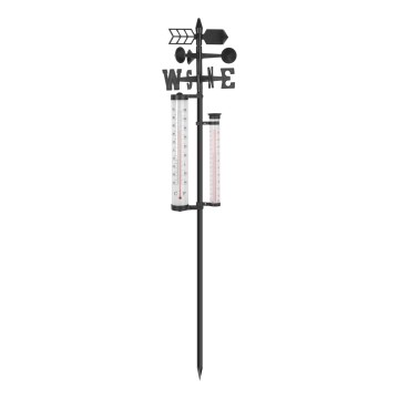 Gartenwetterstation 3-in-1, 145 cm, schwarz