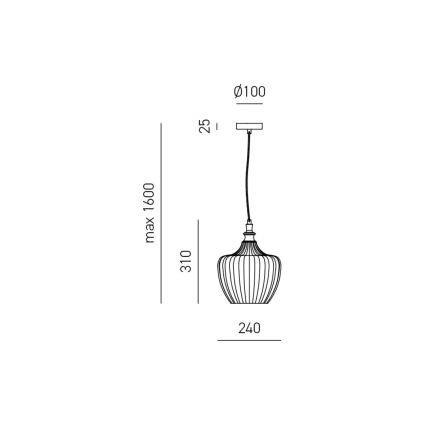 Gea Luce CLEOFE S/10 A - Lampadario a sospensione con filo CLEOFE 1xE27/60W/230V diametro 24 cm