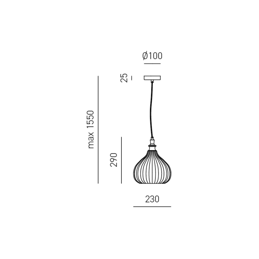 Gea Luce CLEOFE S/11 A - Lampadario a sospensione con filo CLEOFE 1xE27/60W/230V diametro 23 cm