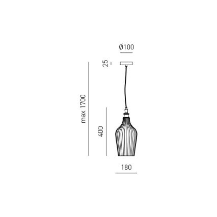 Gea Luce CLEOFE S/12 A - Hängeleuchte an Schnur CLEOFE 1xE27/60W/230V d 18 cm