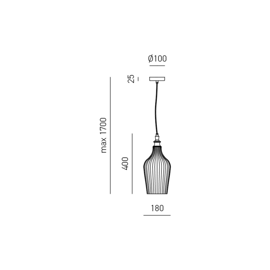Gea Luce CLEOFE S/12 A - Lampadario a sospensione con filo CLEOFE 1xE27/60W/230V diametro 18 cm