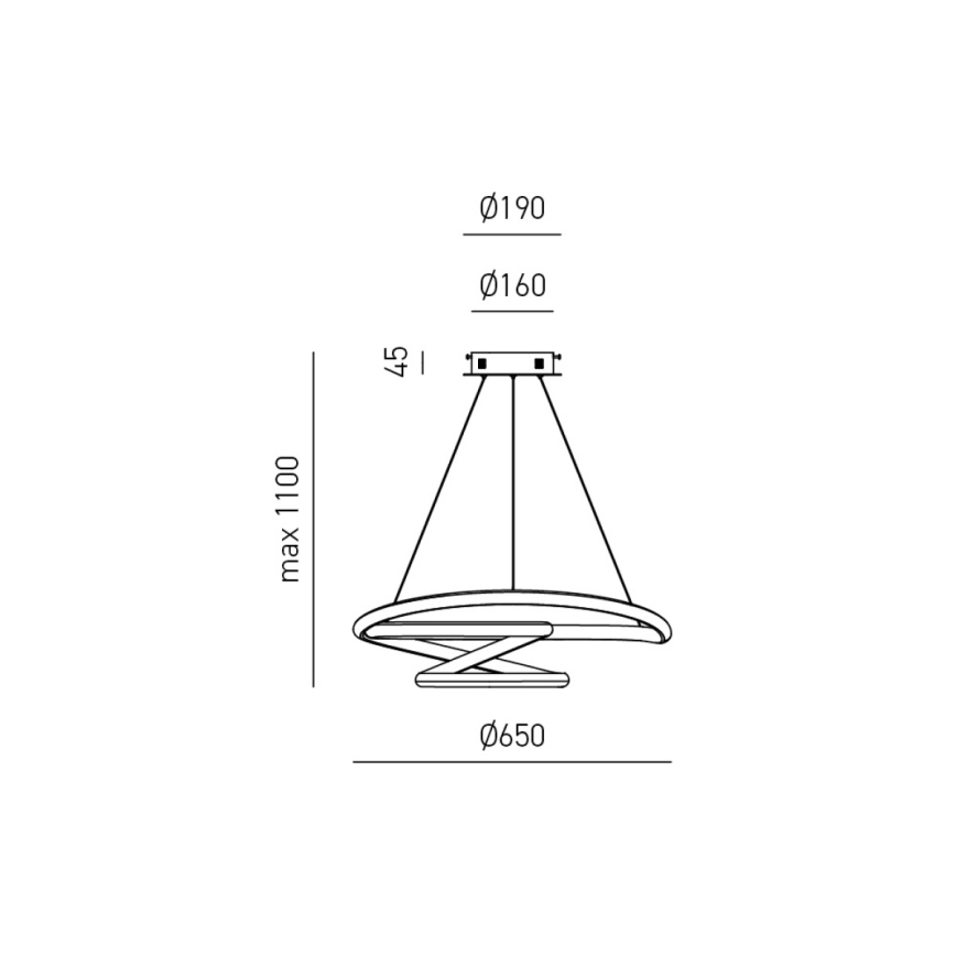 Gea Luce DIVA S G ORO - Lampadario a sospensione con filo LED dimmerabile DIVA LED/44W/230V oro