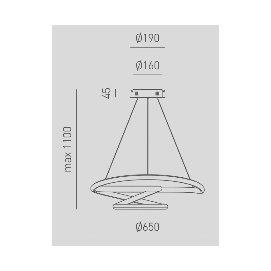 Gea Luce DIVA S G TITANIO - Dimmbare LED-Hängeleuchte an Schnur DIVA LED/44W/230V grau