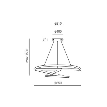Gea Luce DIVA S/S TITANIO -  Suspension filaire à intensité variable DIVA LED/80W/230V gris