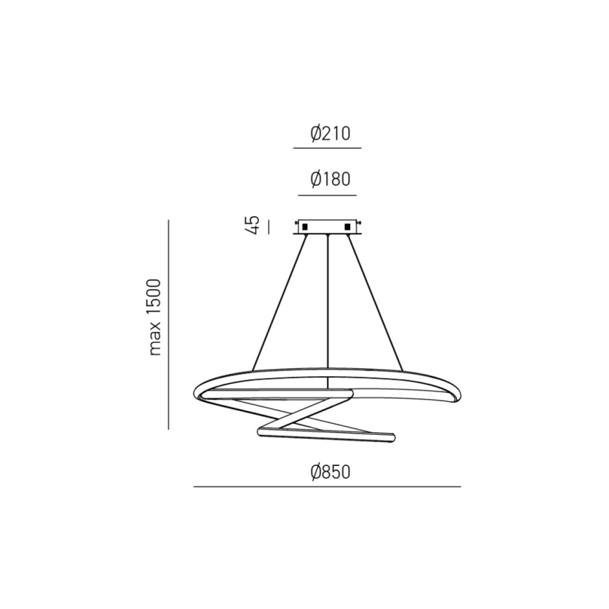 Gea Luce DIVA S/S TITANIO -  Suspension filaire à intensité variable DIVA LED/80W/230V gris