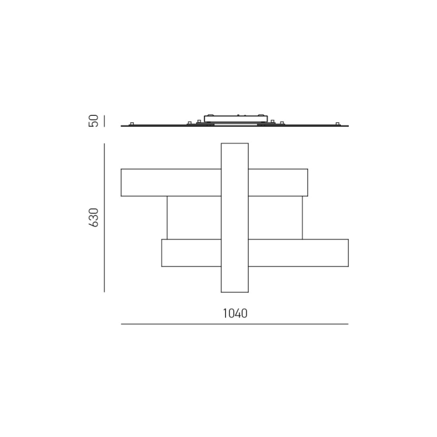 Gea Luce DOHA P G N - Plafoniera LED DOHA LED/50W/230V 104 cm nero
