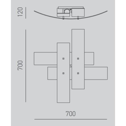 Gea Luce LARA P M arg - Plafoniera LARA 2xE27/70W/230V 70 cm argento