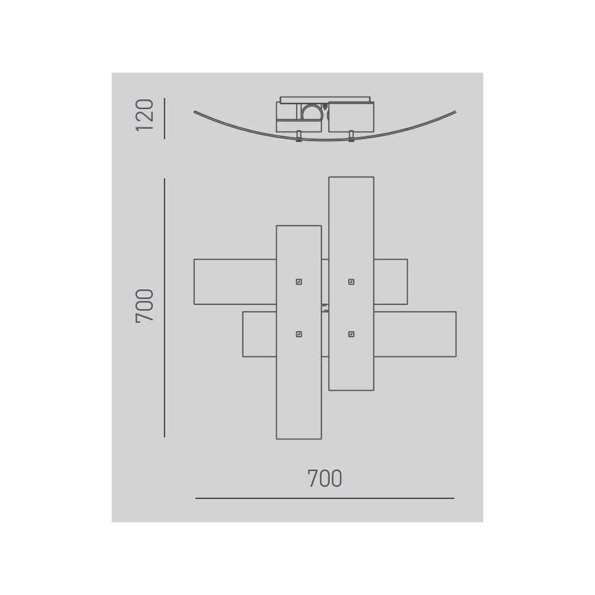 Gea Luce LARA P M arg - Plafoniera LARA 2xE27/70W/230V 70 cm argento