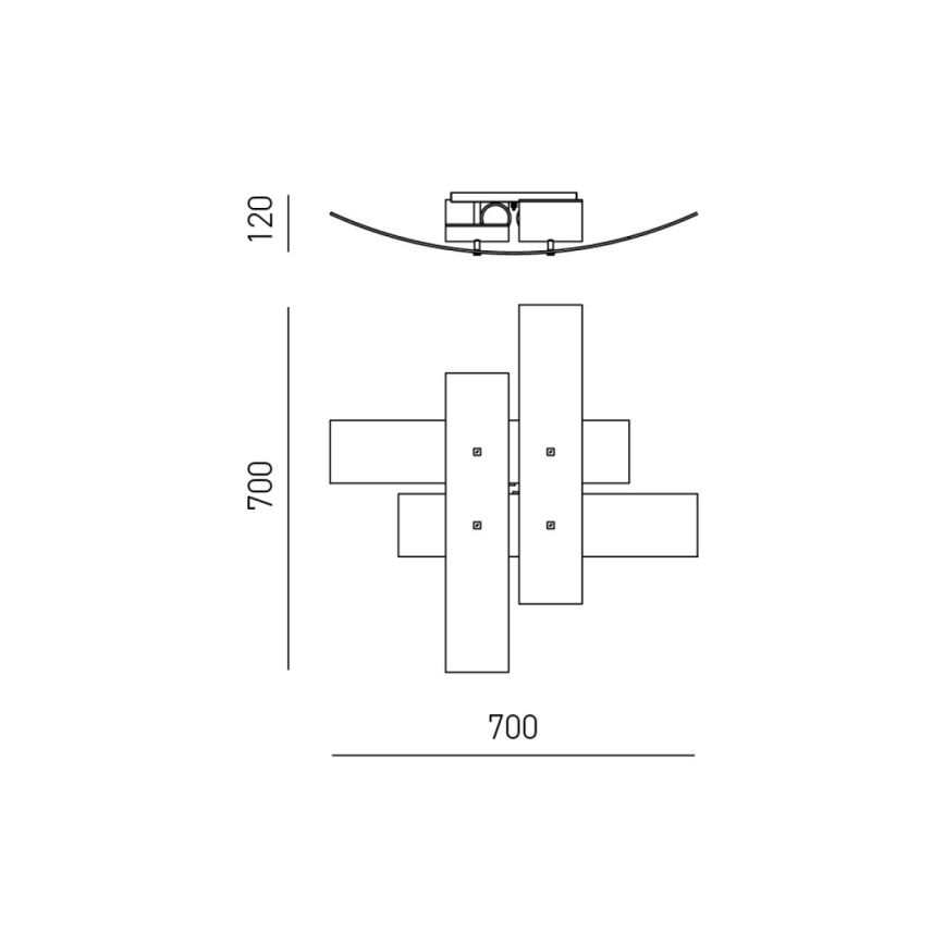Gea Luce LARA P M arg - Plafonnier LARA 2xE27/70W/230V 70 cm argent