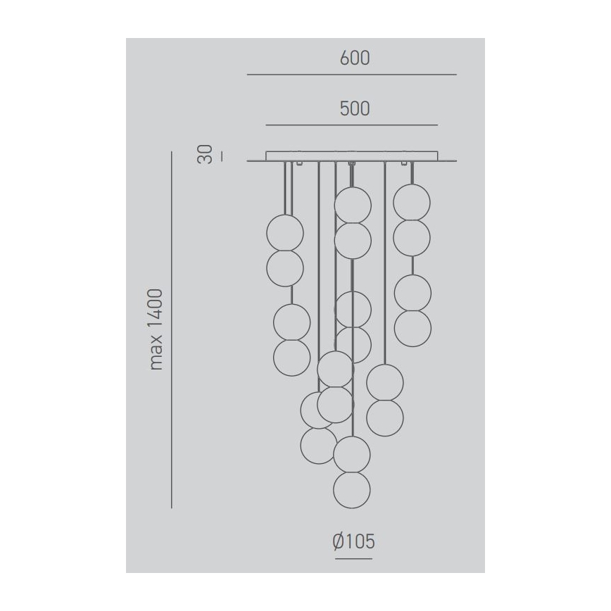 Gea Luce SFERA S10 G - Lampadario a sospensione con filo SFERA 10xG9/28W/230V