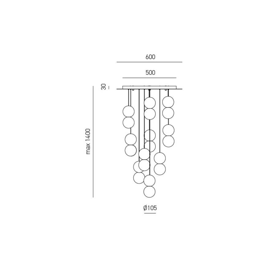 Gea Luce SFERA S10 G - Lampadario a sospensione con filo SFERA 10xG9/28W/230V