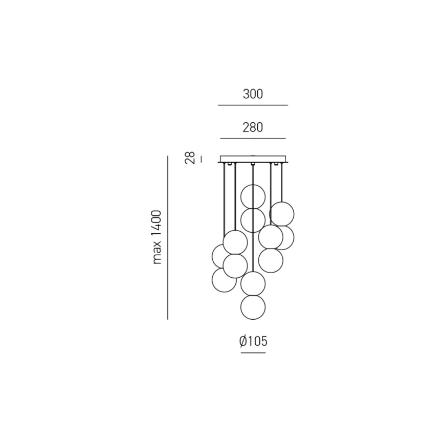 Gea Luce SFERA S6 G - Hängeleuchte an Schnur SFERA 6xG9/28W/230V